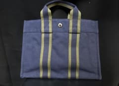 ✨✨美品 ✨✨ エルメスHERMESネイビー ストライプ トートバッグ 