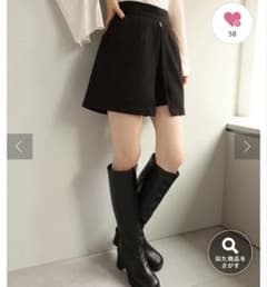 NICE CLAUP黒ジッパー付きスカートのサムネイル