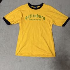 90s風リンガーTシャツGatlinburg Tennessee黄黒 Lカナダ製のサムネイル