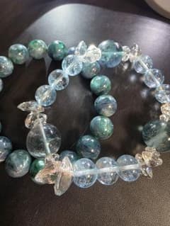 天然石クリスタルビーズブレスレット2本セット - メルカリ