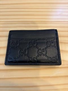 GUCCI ブラック レザー マネークリップ付きカードケース - メルカリ