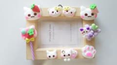 猫ちゃんパーツの木製フレームのサムネイル