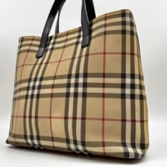 バーバリー ロンドン ノバチェック レザー トートバッグ ベージュ 撥水 A4 バーバリー ロンドン ノバチェック レザー トートバッグ ベージュ 撥水