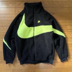 NIKE フリースジャケット ブラック/グリーン ナイロンジャケット ボアのサムネイル