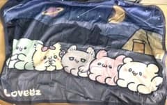 新品　らぶいーず　ブランケット青　膝掛け　ひざ掛け　ぴょんちー　すもっぴ　にゃぽ