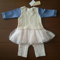 もも様専用☆新品　キッズズー　重ね着風ロンパース70のサムネイル