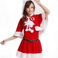 【在庫一掃64%OFF！！】ネコ耳サンタコスプレ５点セット♪のサムネイル