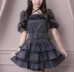 pium ピウム　ティアードフリルミニワンピース デニム デニムワンピース Pium ピウム ティアードフリルミニワンピース デニムワンピ - メルカリ