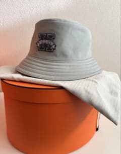 り*ん様 HERMES カシミヤ100%バケットハット グレー 59cm HERMES カシミヤ100%バケットハット グレー 59cm エルメス(Hermes