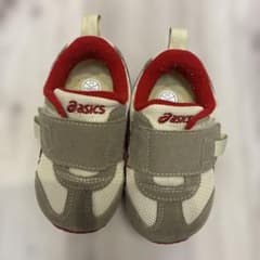 asicsスニーカー　アイダホ　13.5cm ベージュ×赤のサムネイル
