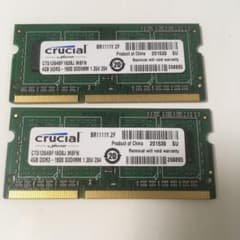 DDR3 4GB crucial 2枚　中古のサムネイル