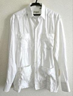 La Cubana キューバシャツ 長袖 リネン linen 四つポケ パナマ製 La Cubana キューバシャツ 長袖 リネン 四つポケ パナマ製 M