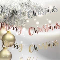クリスマス　筆記体　ガーランド　飾り　飾りつけ　バナー　christmasのサムネイル