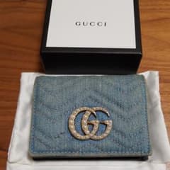 《A.T.S様専用》GUCCI　マーモント二つ折り財布　デニムのサムネイル