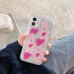 iPhoneケース かわいい　うさぎ　韓国　人気　ソフトケースのサムネイル