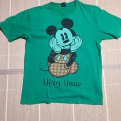 Disney ミッキーマウス Tシャツ グリーン Lのサムネイル