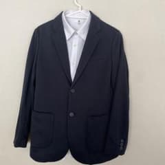 マミ様専用 ユニクロ　ネイビー ブレザー パンツ セット　160 卒業式のサムネイル