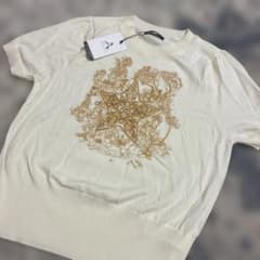 値下げ中ANEWSTA 半袖ニット スター刺繍 ホワイトのサムネイル