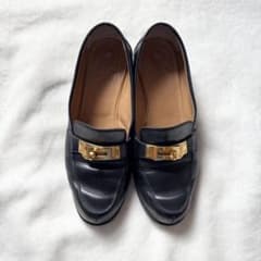 エルメス ケリーローファー 37 ネイビー vintage - メルカリ