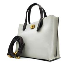 COACH コーチ ウィロウ トート24 カラーブロック 2WAYバッグ グレー