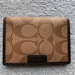 【美品】COACH コーチ 名刺入れ カードケース シグネチャー ブラウンのサムネイル