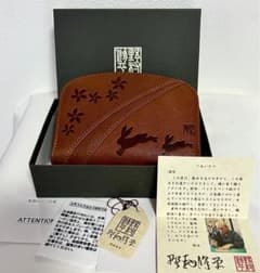 未使用・野村修平牛革兎希シリーズ・二つ折り財布のサムネイル