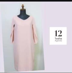 【美品】12 Twelve Agendaケープ風スリーブサックワンピース ピンクのサムネイル