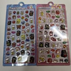 胸キュンぷっくり3Dシール 2枚セット ひげだるま あかべこ　招き猫のサムネイル