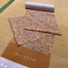 未使用 反物 丹後ちりめん 正絹 揠出し紅型小紋 花柄 - メルカリ