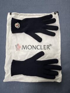 MONCLER ニット手袋 M ネイビー - メルカリ