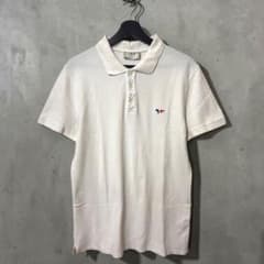 MAISON KITSUNE ポロシャツ ホワイト トリコロールフォックス - メルカリ