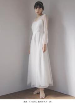 kaene】レース×シフォンドレス whitecollection - メルカリ
