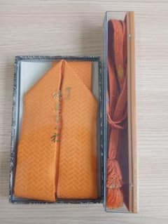 特選 襟重ねね襟 正絹 オレンジ色 着付け小物のサムネイル