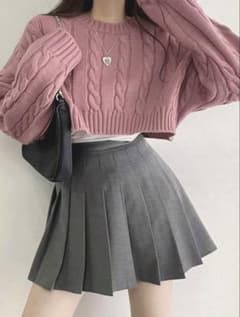 DAZY ケーブルニット ショート丈トップスのサムネイル