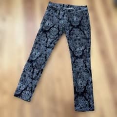 コーデュロイ　ペイズリー柄 スキニーパンツ ブラックのサムネイル