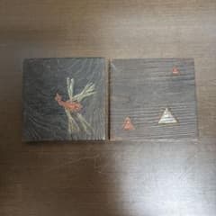 木製 茶托 2枚セット 蜻蛉 三角模様のサムネイル