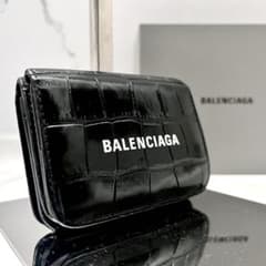 ◇レア美品◇バレンシアガ エブリデイ コンパクト三つ折り財布 クロコ