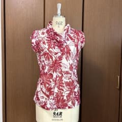 手作り　花柄ノースリーブカットソーのサムネイル