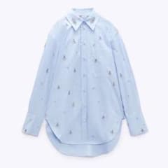 ZARA 商品名　ビジュー付きシャツのサムネイル