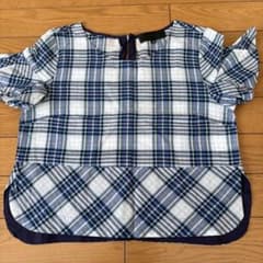UNTITLED チェック柄 半袖ブラウス サイズ0のサムネイル