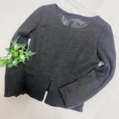 ★シルク混★ 美品UNTITLED アンタイトル　ノーカラージャケットのサムネイル