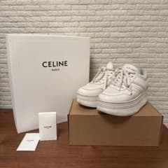 正規CELINE ブロックスニーカー ウェッジアウトソール / カーフスキンのサムネイル