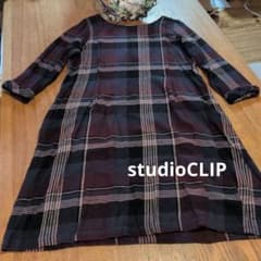 studioCLIP✿チェック柄 七分袖 ひざ丈ワンピースのサムネイル