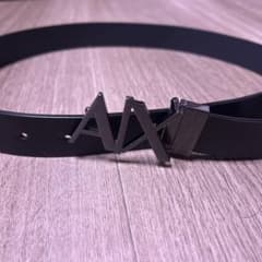 Armani Exchange ブラックレザーベルト 75/30のサムネイル