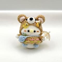 E*様 【同じデザイン再販なし】あみぐるみ　ぬいぐるみ　編み物　あひる 梅雨限定デザイン再販無し同じ傘一点】あみぐるみ ぬいぐるみ 編み物