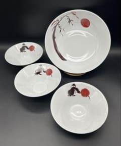 陶器　レイノー リモージュ　マーキス＆マンダリン　大鉢1個　ボウル3個 ホワイト 陶器 レイノー リモージュ マーキス＆マンダリン 大鉢1個 ボウル3個