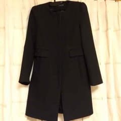 ZARA ノーカラーコート ブラックのサムネイル