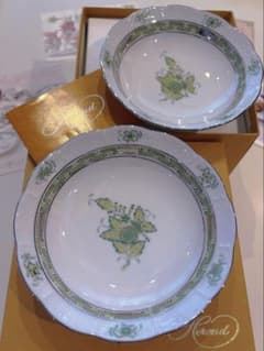 富山様御専用　ヘレンド　新品未使用　キーライム　プラチナ　フルーツボウル　ペア 富山様御専用 ヘレンド 新品未使用 キーライム プラチナ フルーツ