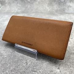 【未使用】バーバリー 長財布 サフィアーノレザー ノバチェック ブラウン 茶 BURBERRY バーバリー 長財布 サフィアーノ ブラウン ノバチェック