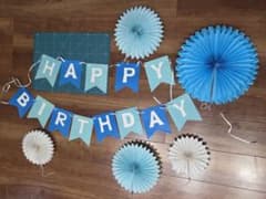 HAPPY BIRTHDAY ガーランド ブルー系のサムネイル
